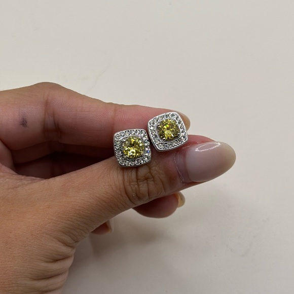 Nolan Miller Yellow Crystal Stud Earrings - Picture 2 of 2